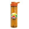 Garyline® Slim Fit RPET Bottle with Drink-Thru Lid - 24 oz. - Trasparent orange
